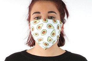 Rouška, ústenka TRENDY avokado, bílý podklad
