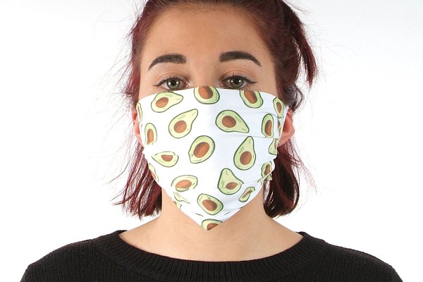 Rouška, ústenka TRENDY avokado, bílý podklad