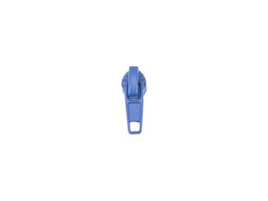 Jazdec so zámkom na špirálový zips, 3 mm priebežný zips, modrý