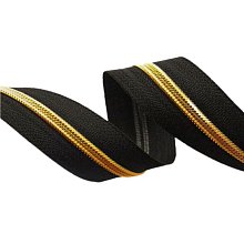 Zip spirálový, nekonečný pás 3mm, černý+ zlatý, metráž