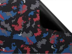 Batohovina, cordura s PVC zátěrem , vzor kamufláž modro červená