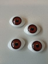 Hračkárske oči, lepidlo 12 mm, hnedá dúhovka, čierna bábika
