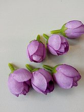 Ruža - púčik 2 cm, stredne fialová, textilná dekorácia, kvet