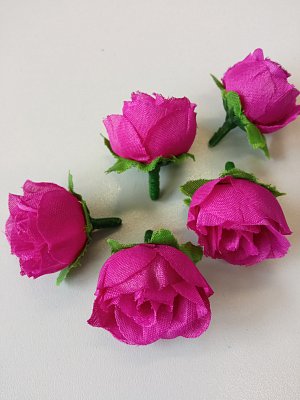 Růže 3 cm, tmavě fialová, textilní dekorace, květina 