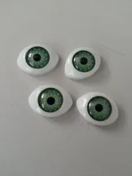 Hračkárske oči, lepidlo 12 mm, zelená dúhovka, čierna bábika