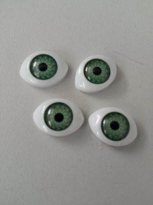 Hračkárske oči, lepidlo 12 mm, zelená dúhovka, čierna bábika