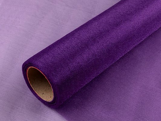 Organza střední lesk, šíře 36 cm, barva tmavě fialová, metráž - SLEVA 15%