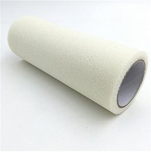 Organza šíře 15 cm, smetanová se třpytkami, cena za 1bm
