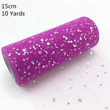 Organza šíře 15 cm, fuchsiová s glitry, cena za 1bm