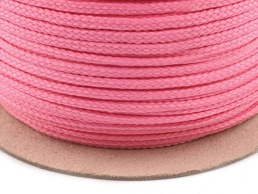 Lano polyester, šnúra 2 mm, svetloružová, galantéria, metla