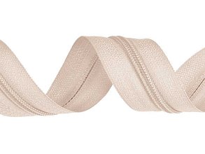 Zip spirálový, nekonečný pás 3mm, světle béžový, metráž