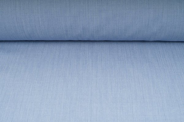 Kepr polyester + bavlna, letní montérkovina, pevná textilie, světle modrá s jemnou kostičk