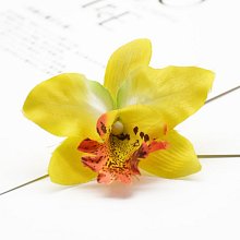 Orchidea kvet, textilná dekorácia, kvetina žltá