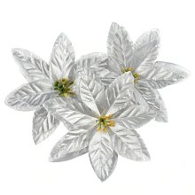 Vianočná ruža 14 cm, zlatá textilná dekorácia, kvetina