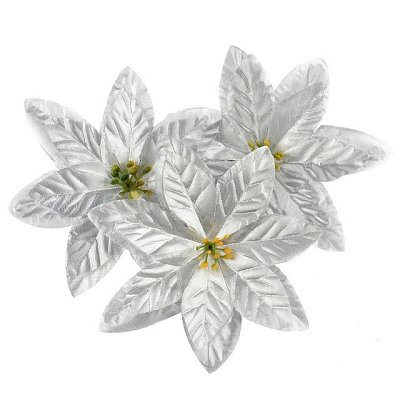 Vianočná ruža 14 cm, zlatá textilná dekorácia, kvetina
