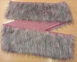 Pruh 10 cm x 150 cm - kožešina dlouhý vlas 60mm, růžový melír 
