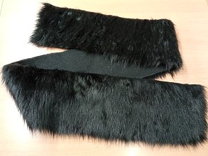 pruh 10 cm x 150 cm - kožešina dlouhý vlas 40mm, černá 
