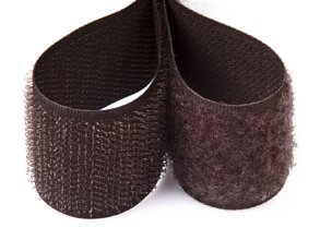 Suchý zip 20mm tmavě hnědý, metráž, komplet
