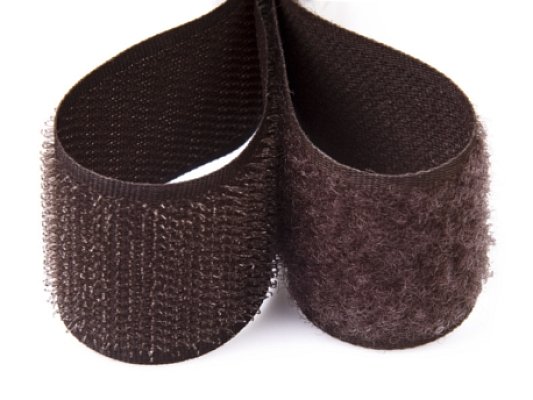 Suchý zip 20mm tmavě hnědý, metráž, komplet