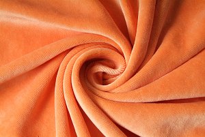 Kojenecký plyš, oranžová, látky, metráž