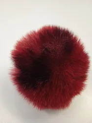 Bambuľka, kožušinová bambuľka, bordová s čiernou, 8 cm