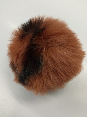 Bambule, bambulka z kožešiny, hnědá s černou, 8 cm