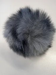 Bambuľka, kožušinová bambuľka, sivá s čiernou, 8 cm