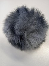 Bambuľka, kožušinová bambuľka, sivá s čiernou, 8 cm