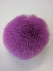 Bambuľka, kožušinová bambuľka fialová 8 cm