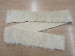 Pruh 10 cm x 150 cm - kožešina dlouhý vlas 40mm, krémová