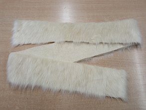 Pruh 10 cm x 150 cm - kožešina dlouhý vlas 40mm, krémová