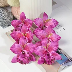 Orchidea kvet, textilná dekorácia, kvetina fialová