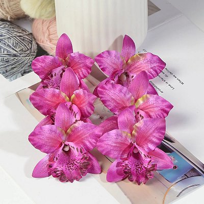 Orchidea kvet, textilná dekorácia, kvetina fialová