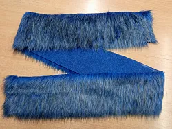 Pruh 10 cm x 150 cm - kožešina dlouhý vlas 40mm, modrý melír 