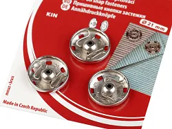 Kovové patentky - knoflíky stiskací přišívací - vel. 8 - na kartě 3 ks