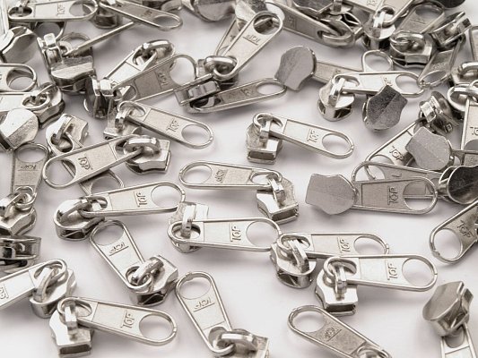 Jezdec bez aretace pro zip spirálový, nekonečný zip 3mm, stříbrný