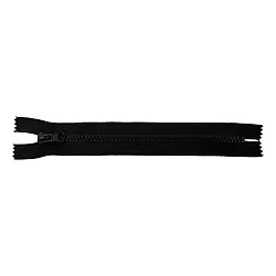 Zip kostěný, NEdělitelný, 5mm, 40cm délka, černý
