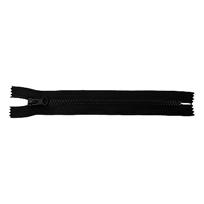 Zip kostěný, NEdělitelný, 5mm, 40cm délka, černý