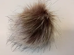 Pompon, hnedobéžový s čiernymi špičkami - 8 - 10 cm