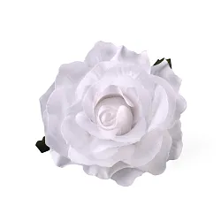 Ruža 9 cm, biela, textilná dekorácia, kvetina