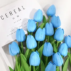 Tulipán, textilní dekorace, květina modrá