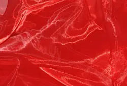 Organza, červená, látka, metráž šíře 150 cm