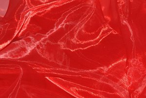 Organza, červená, látka, metráž šíře 150 cm