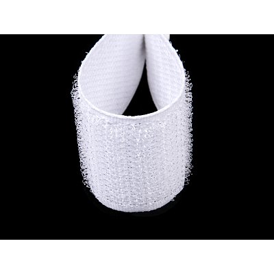 Suchý zips 38 mm biely, metráž, háčiky
