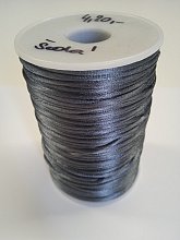 Saténová šňůra 2mm, šedá, metráž