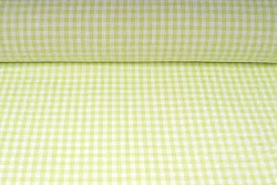 Plátno bavlněné, kanafas, jarní zelená kostka 5 x 5mm, metráž