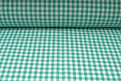 Plátno bavlněné, kanafas, zelená kostka 5 x 5mm, metráž