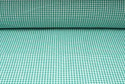 Plátno bavlněné, kanafas, zelená kostka 2 x 2mm, metráž