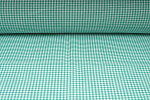 Plátno bavlněné, kanafas, zelená kostka 2 x 2mm, metráž