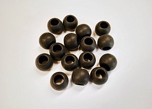 Plastové korálky, antracitová farba, 11x14mm